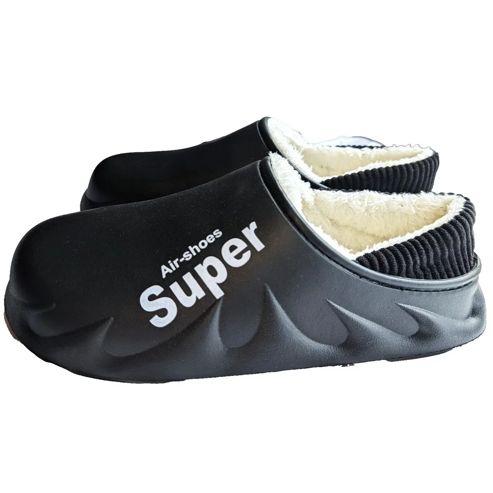 Plush Fur lined Clogs Japanese Style Home Slippers Slip-on Waterproof Unisex 48